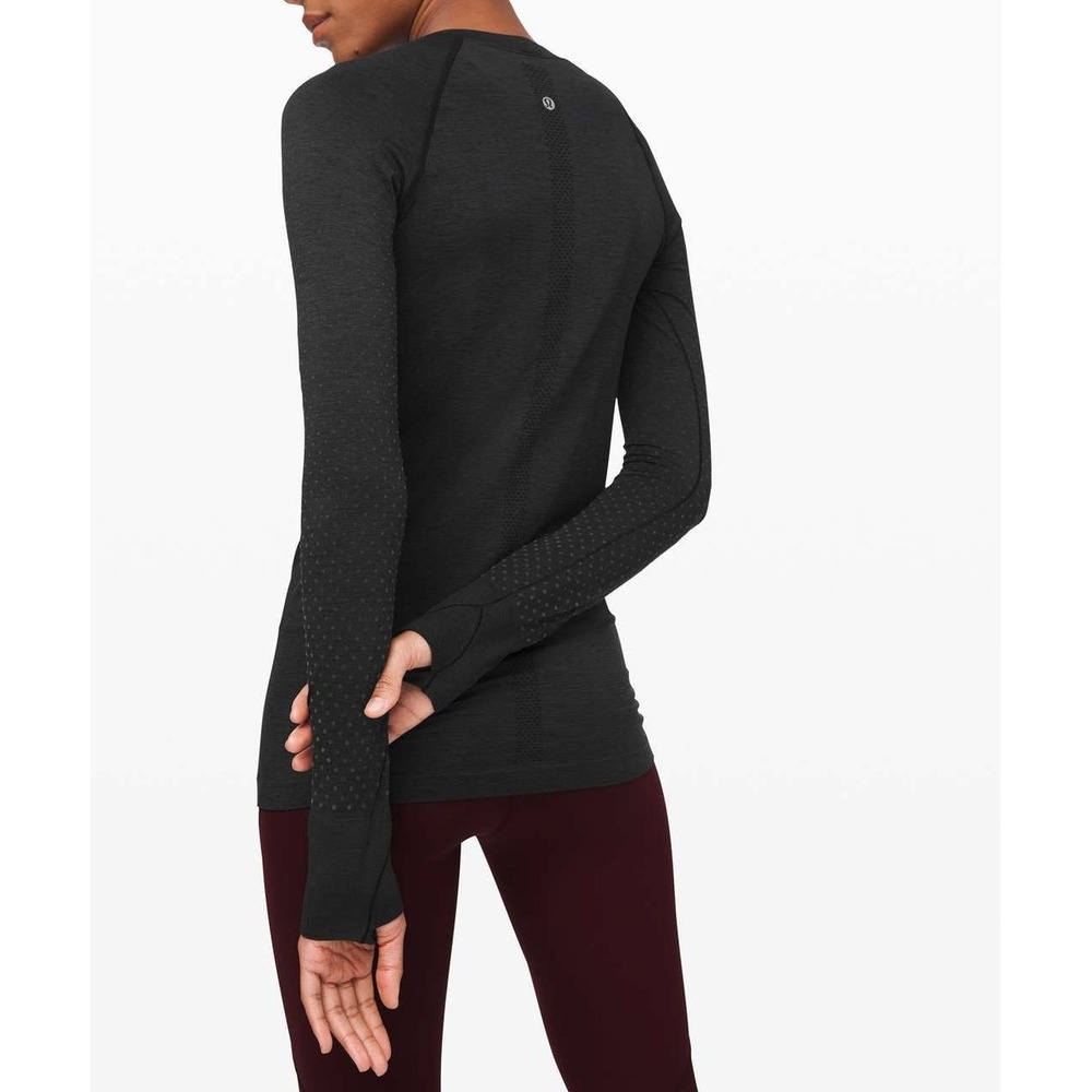 Lululemon Swiftly Speed Long Sleeve Black / Deep Coal / Deep Coal Sz 4